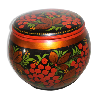 Khokhloma painted Russian wooden box