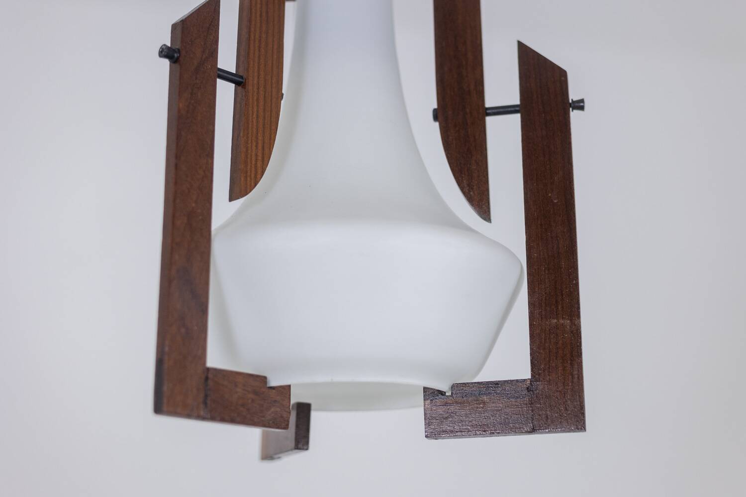 Ico Parisi. Pair of opaline pendant lights. 1960s.