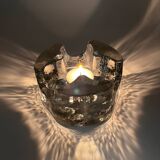 Solid glass candle holder