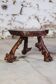 Table d'appoint tripode bois massif brutaliste