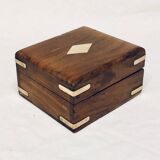 Wooden box marquetterie brass