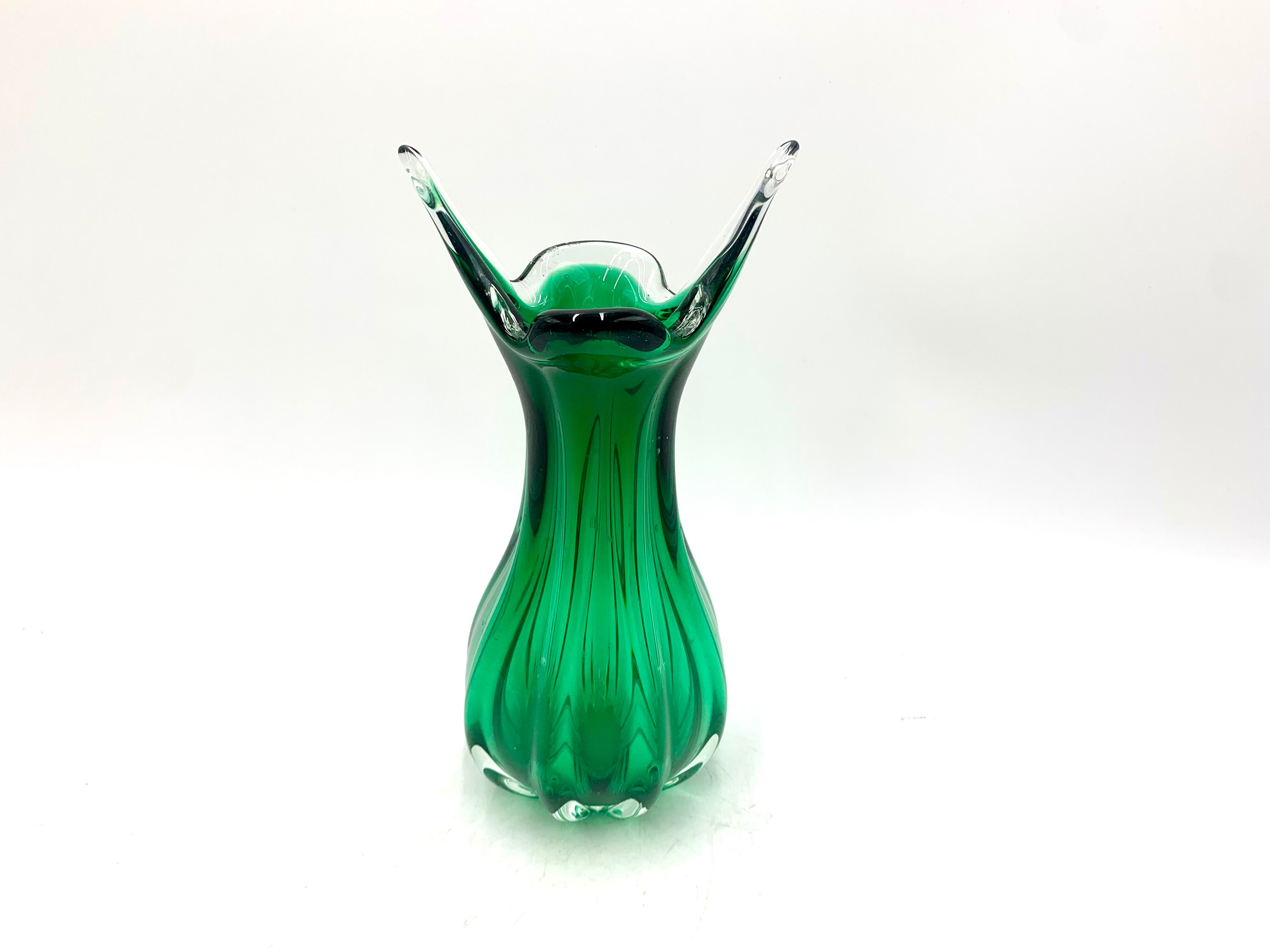 Egermann green vase, Czech Republic, 1970s