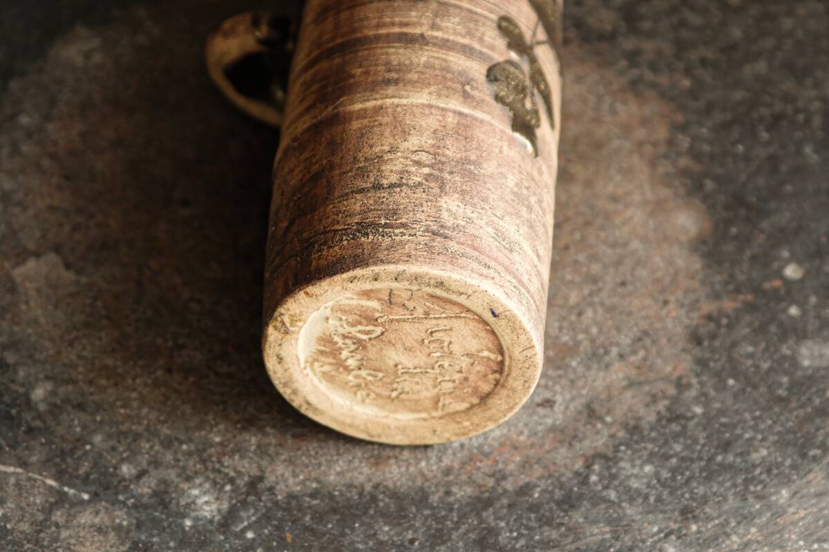 Tubular stoneware vase, dovecote pottery