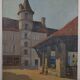 Louis Georges ALATERRE (19th-20th century) "La halle de Martel (Lot)" Oil on canvas signed