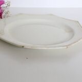 Creil and Montereau plates, 19th century, Perle model, ivory / set of 2