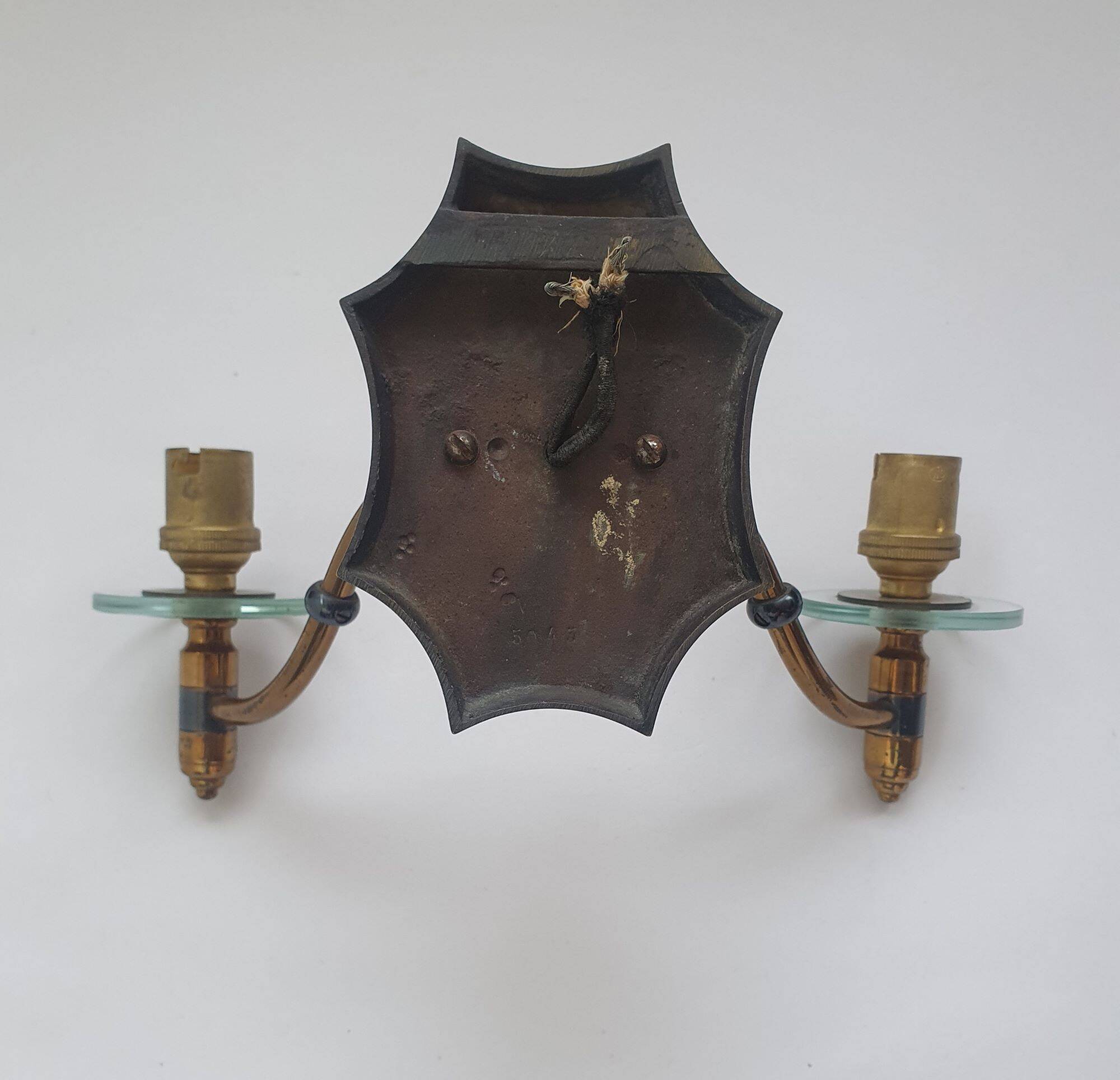 Antique black and gold wall sconce