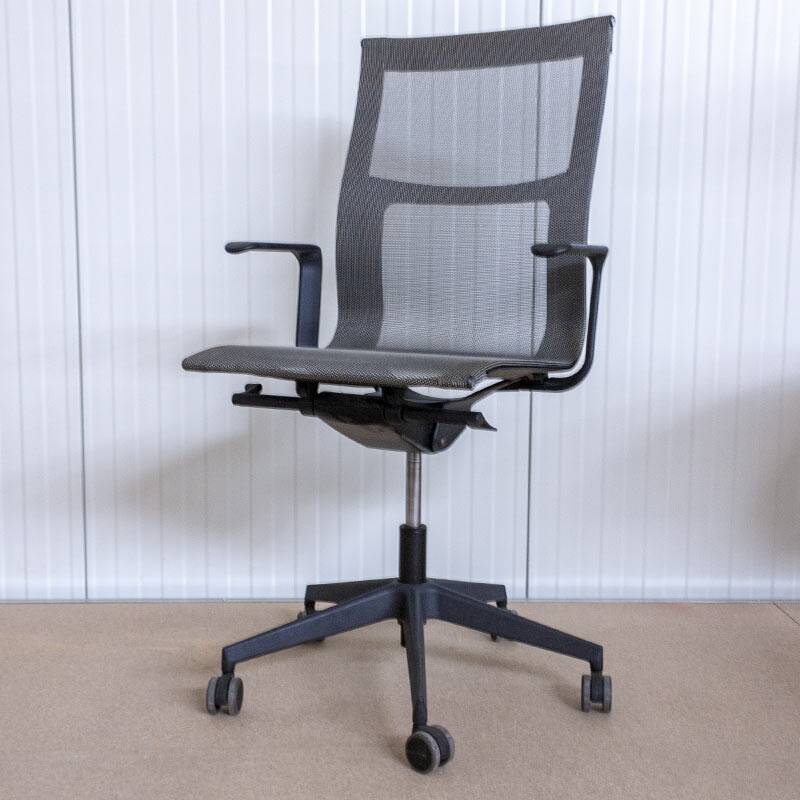 Fauteuil icf una plus en résille gris / noir