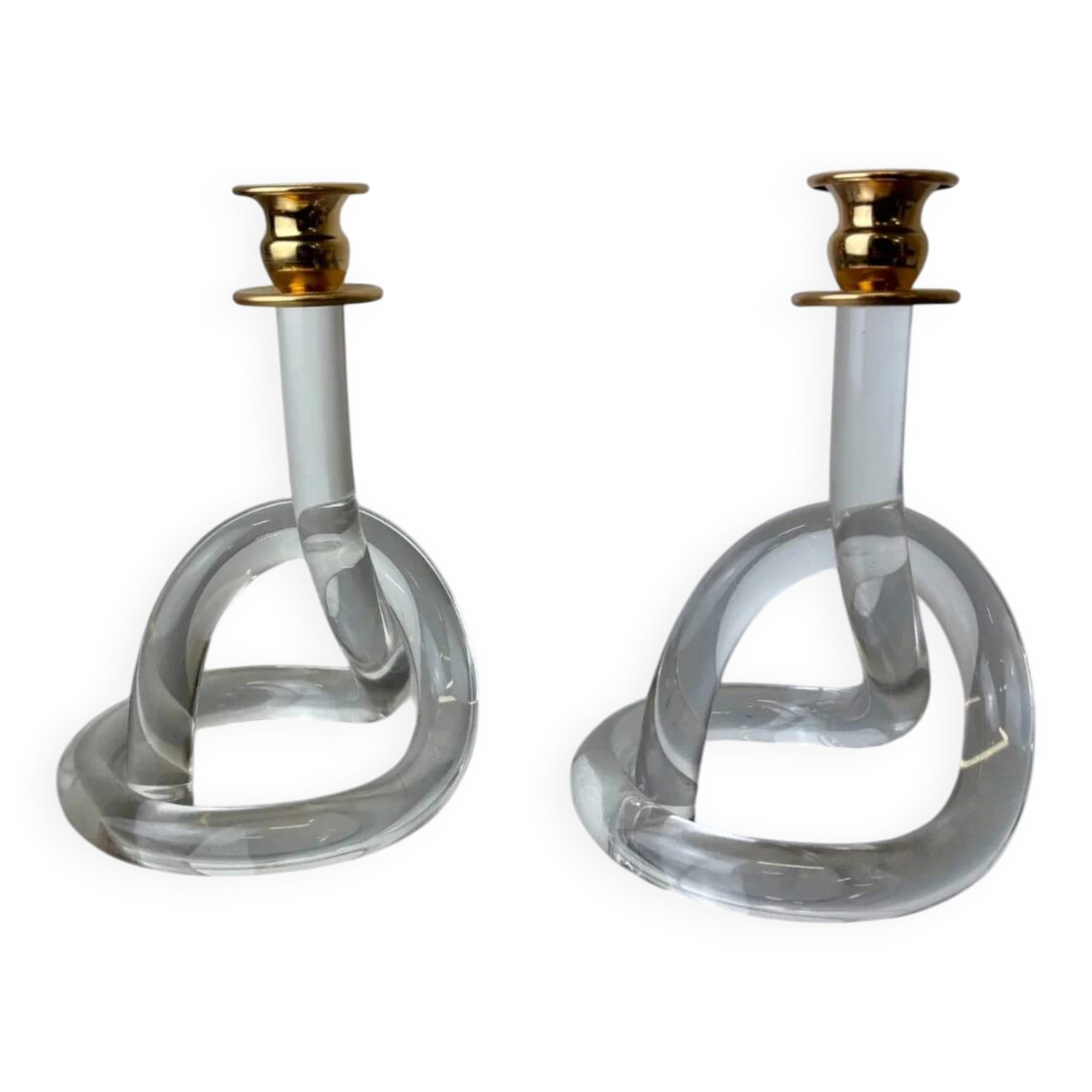 Pair of pretzel candlesticks by Dorothy Thorpe, c 1970s