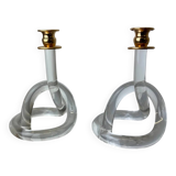 Pair of pretzel candlesticks by Dorothy Thorpe, c 1970s