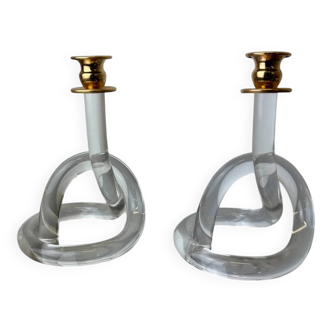 Pair of pretzel candlesticks by Dorothy Thorpe, c 1970s