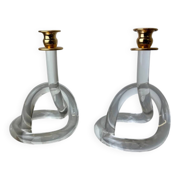 Pair of pretzel candlesticks by Dorothy Thorpe, c 1970s