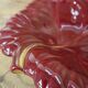 Verceram burgundy leaf salad bowl or fruit basket with gold edging