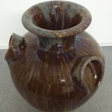 XXL amphora jar in Art Nouveau enamelled stoneware circa 1900
