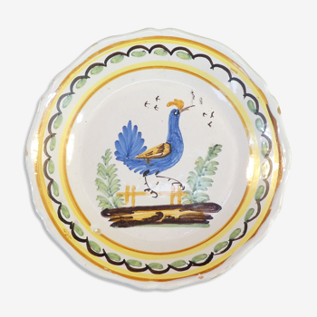 Assiette en faience d'epoque 19eme décor au coq NEVERS ??