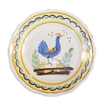 Assiette en faience d'epoque 19eme décor au coq NEVERS ??