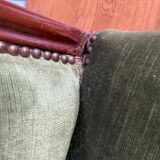 Paires de fauteuils en velours vert
