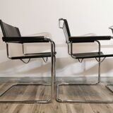 Mid-century chromed leather chairs