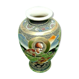 Vase de forme balustre porcelaine   « Satsuma »  Filets Or...