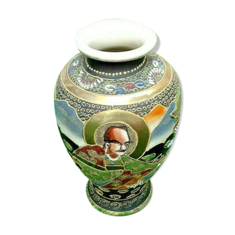 Vase de forme balustre porcelaine   « Satsuma »  Filets Or...