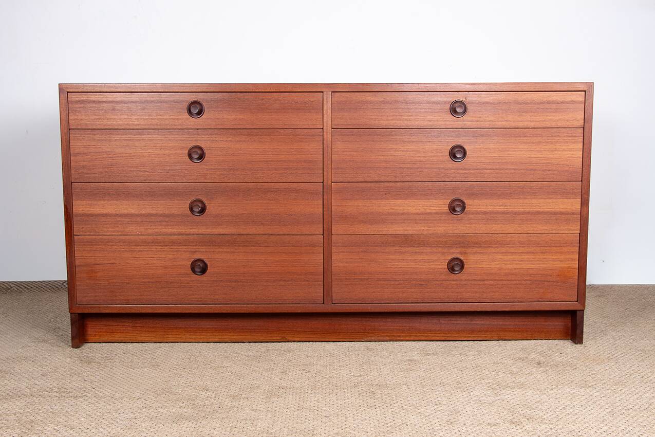 Large double chest of drawers, 8 drawers, in teak by Borge Mogensen 1960.
