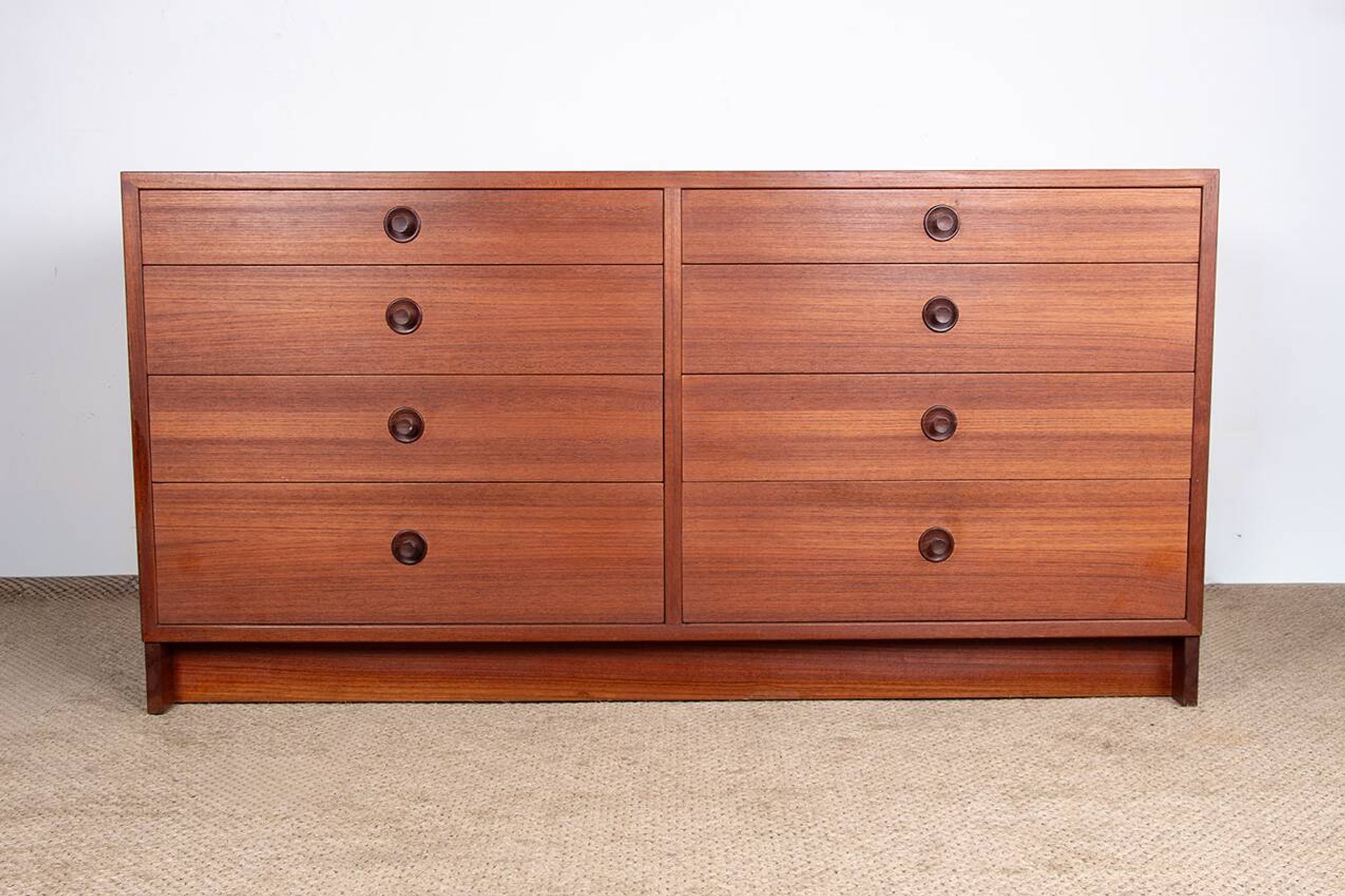 Commode double, 8 tiroirs, en teck par Borge Mogensen 1960