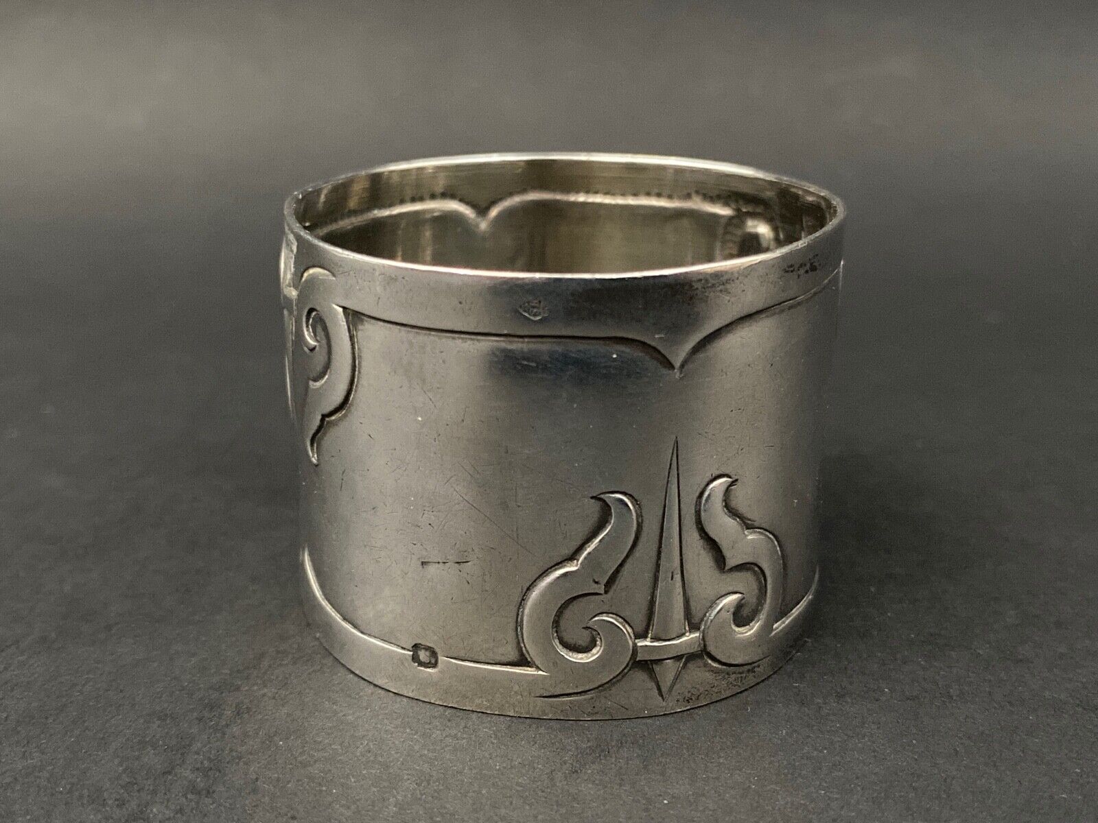 Solid silver towel ring punch minerva denise xxe