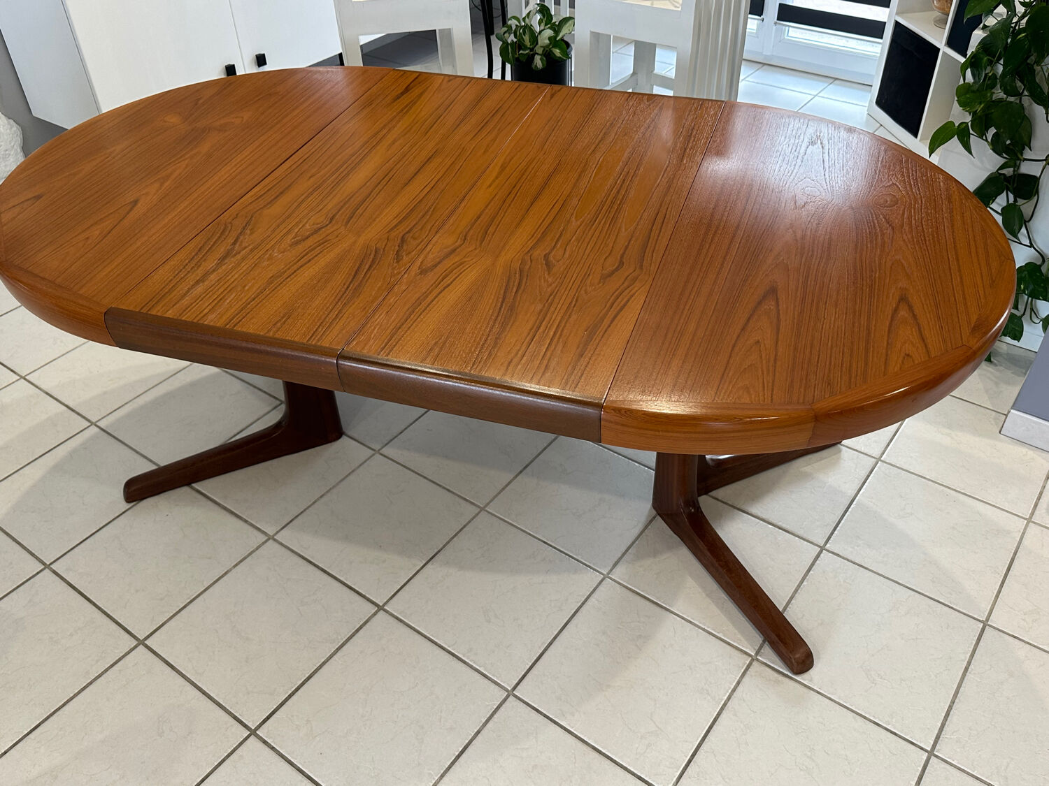 Extensible Baumann teck table vintage 1970