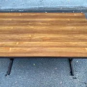 Mid-Century wooden and steel folding table brown 1970 120x70cm