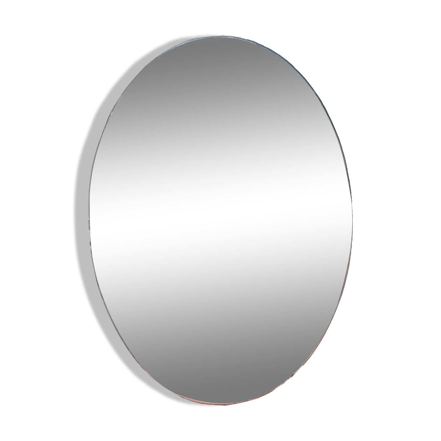 19th century oval beveled mirror