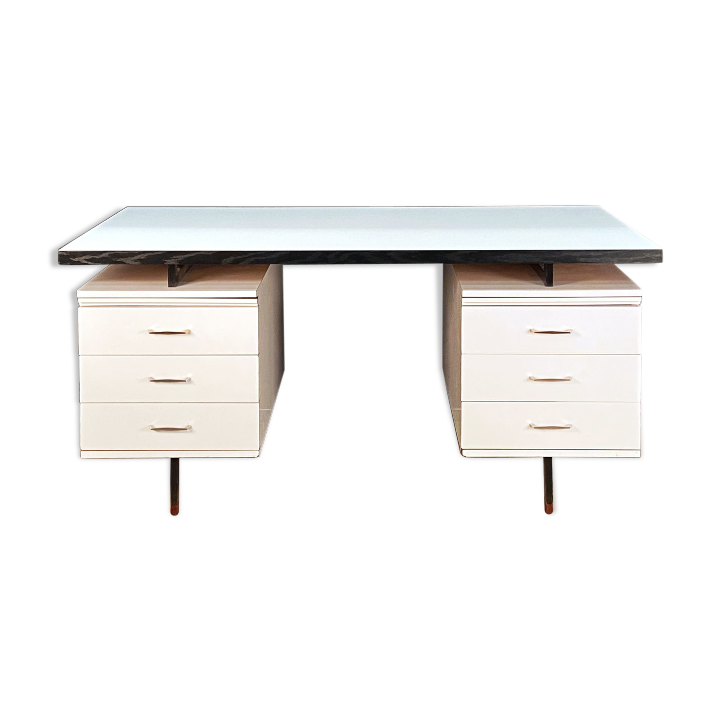6-drawer desk white laminate