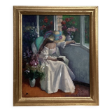 Signed painting Oil on canvas dimensions: height -55cm- width -47 cm-