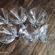 Set of 6 vintage white wine glasses in Light & Music crystal model Florian by Luigi Bormioli
