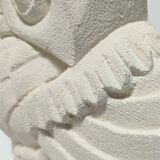 Signed stone owl sculpture