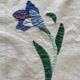 Nappe vintage 80's avec fleurs en appliqué - coton - 150x200 cm