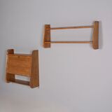 Secretary and shelf hanging in elm.