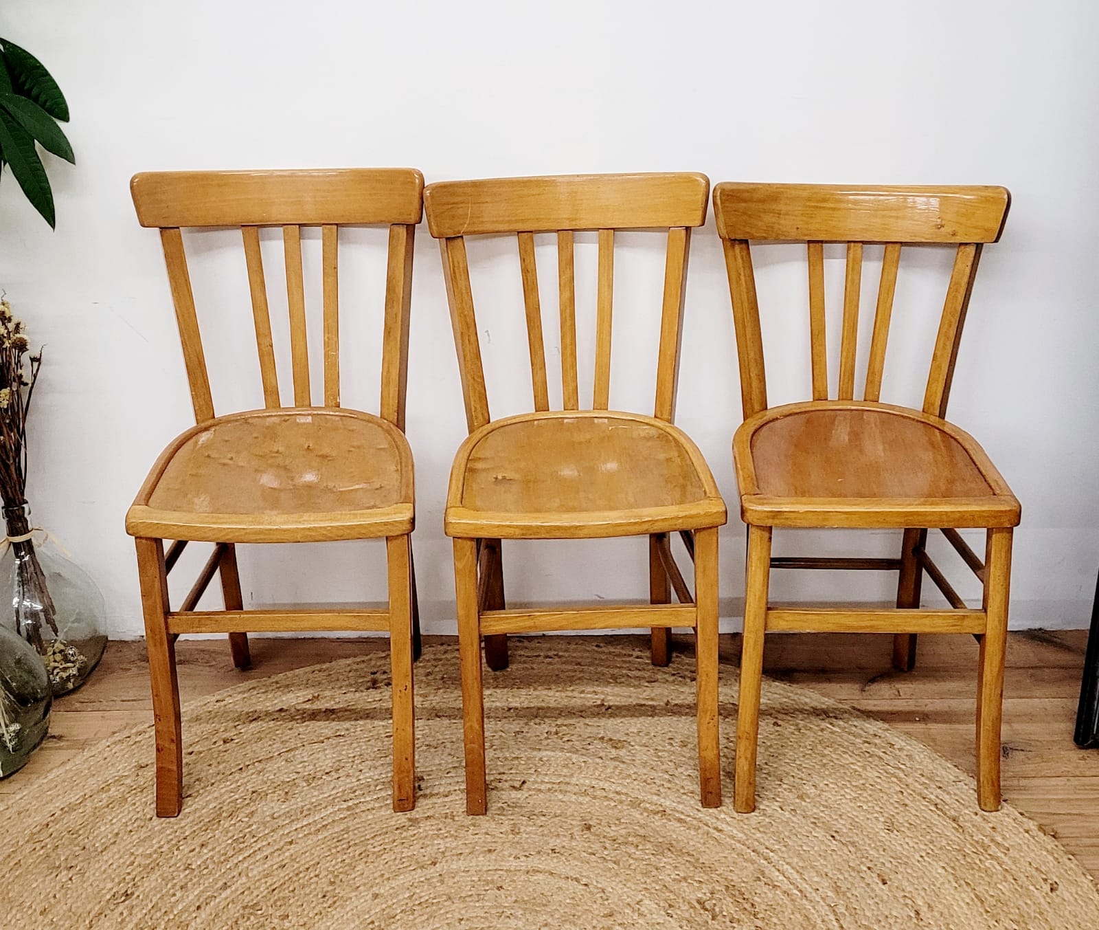 Three bistro chairs