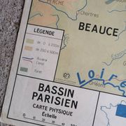 Vintage school map mdi FRANCE Normandy Paris Basin