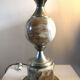 Marble and stainless steel lamp design 70s