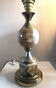 Pied de lampe marbre et inox design années 70