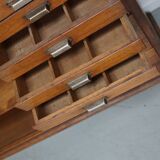 Vintage Dutch Oak Apothecary Sideboard / Filing Cabinet, 1950s