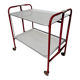 Vintage 70s Folding Table - Red Frame & Checkered Formica Tops