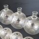 Set of 3 vintage hand-blown glass vases 1970