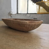 Brutalistic oval wood dish