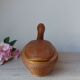 Vintage Chinese wicker duck – woven basket from the 1970s with a lid.