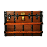 Late 19th Century Oak Banded Storage Travel Trunk / Chest