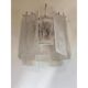 Venied-White Alabastro Strips “Listelli” Murano Glass Wall Sconce