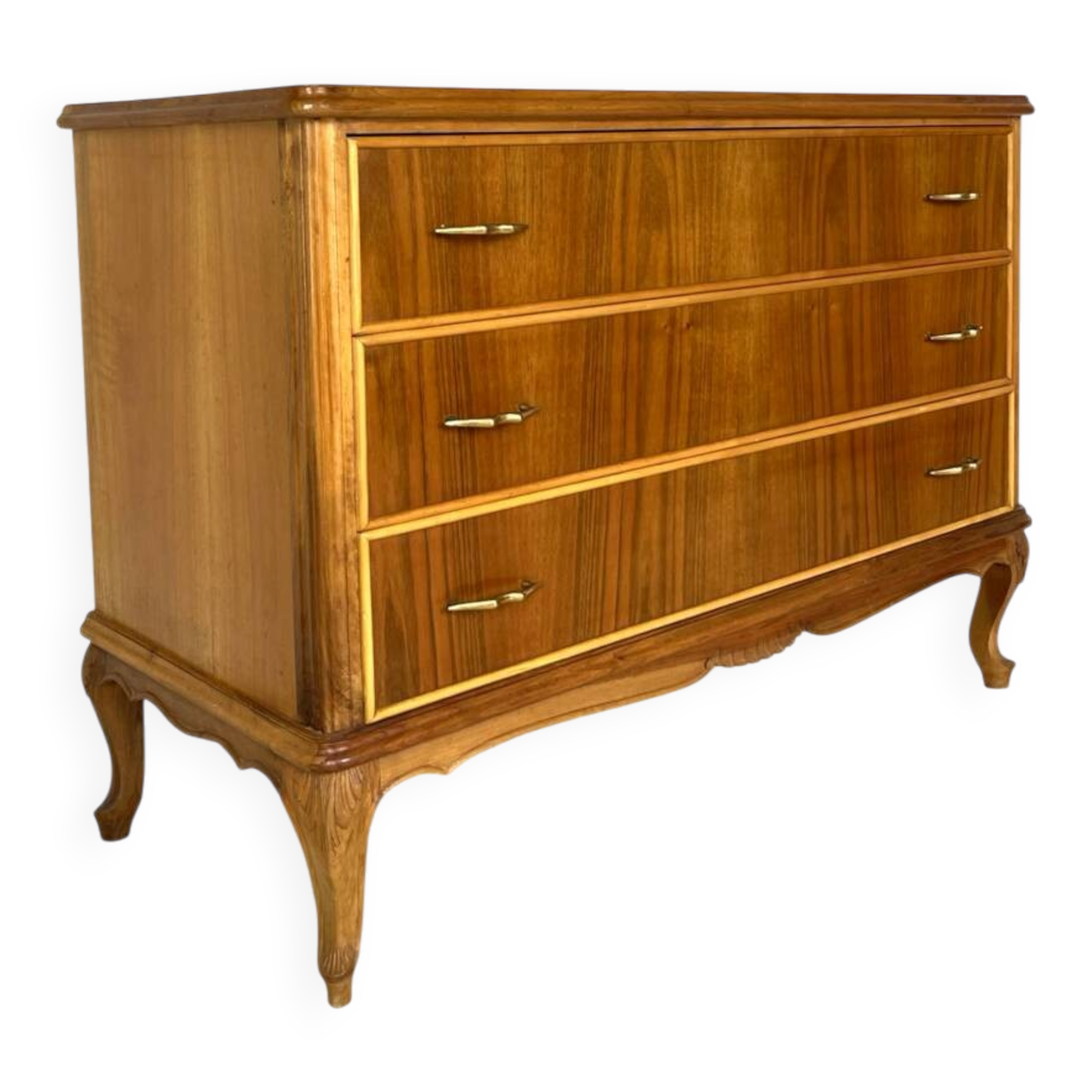 Commode italienne en noyer du milieu du siècle, années 1960.