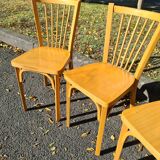 Series of 4 vintage chairs bistro Baumann 87