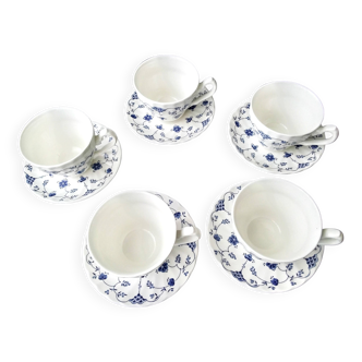 5 Tasses à thé en porcelaine anglaise Churchill. Modèle Finlande