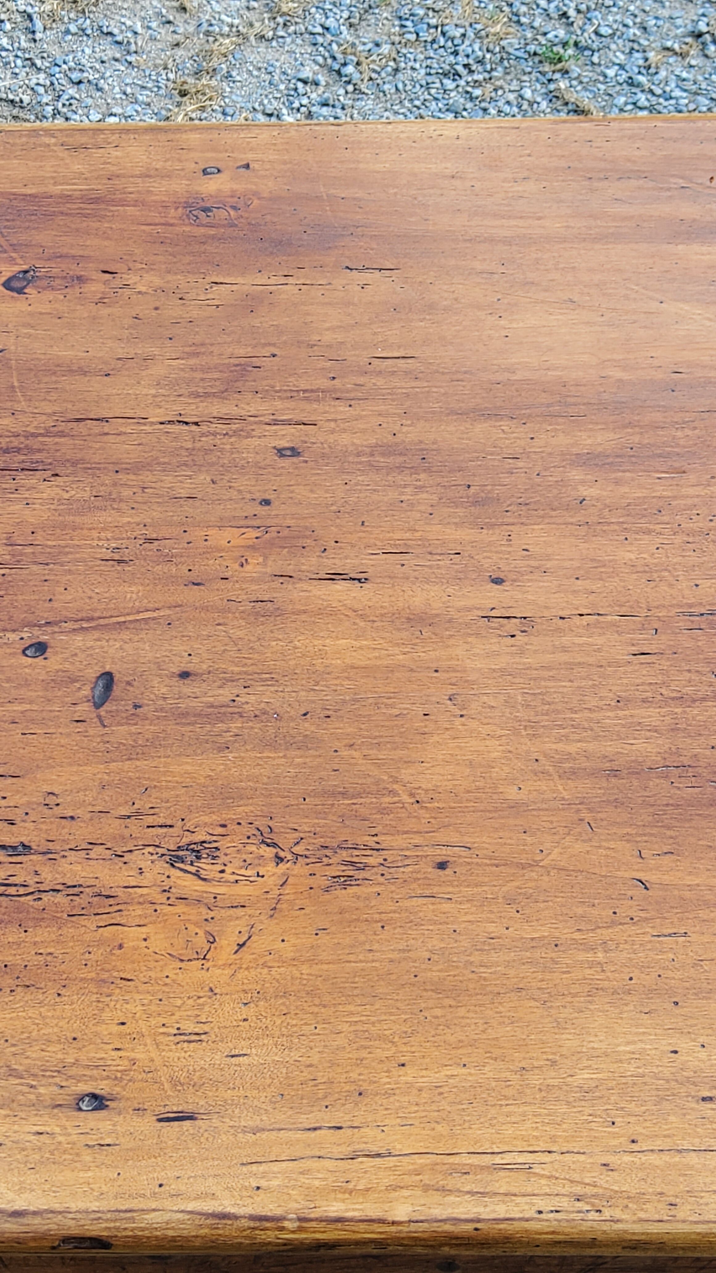Farm table nineteenth century feet spindles 251cm and its 2 benches
